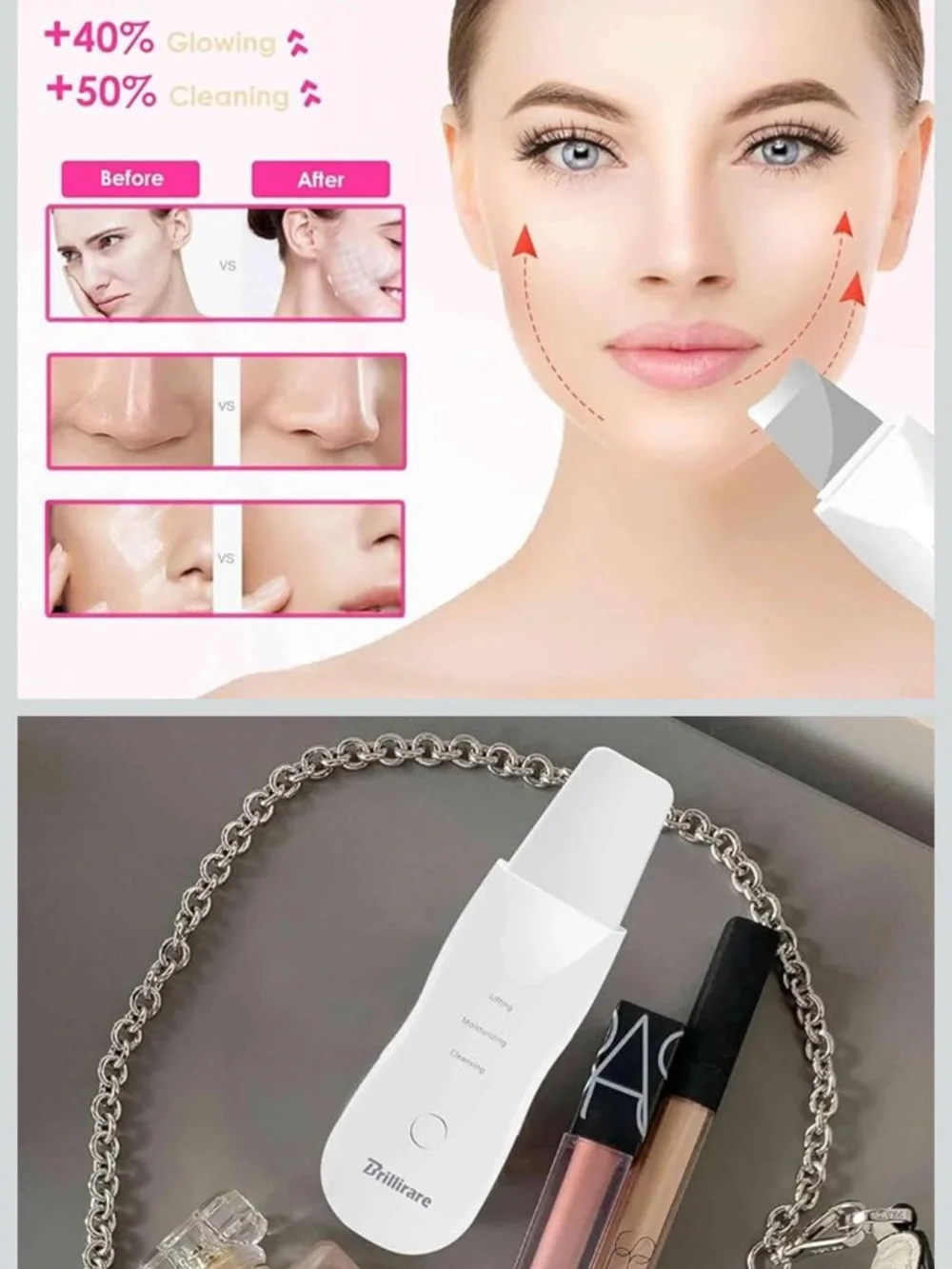 Moisturizing & Clean Facial Beauty Apparatus - White